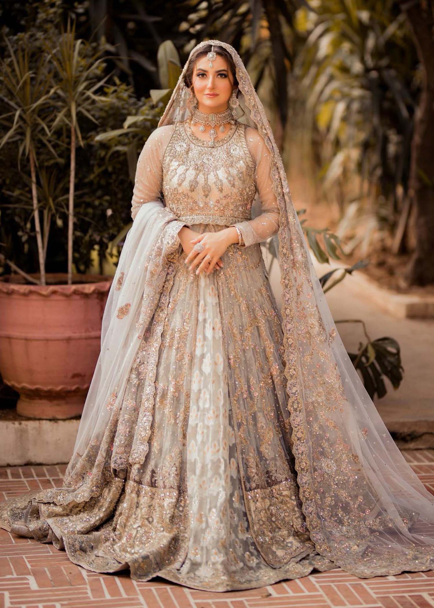 hiba bukhari dress design Hiba Bukhari Design: 2 PCs 9mm Chiffon Dress with Cutwork Dupatta (Unstitched) (CHI-990) Online Shopping & Price in Pakistan