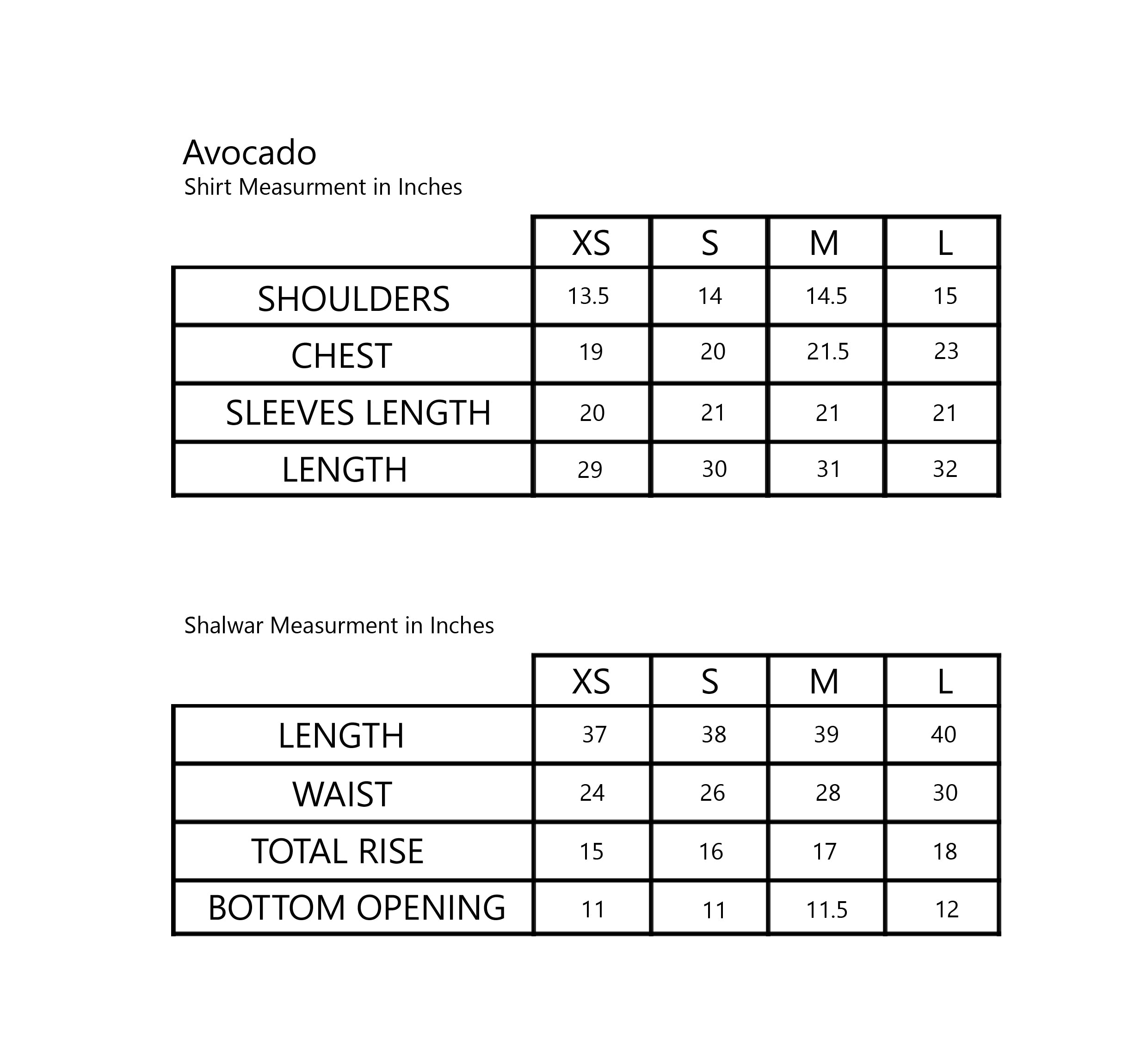 Size Chart