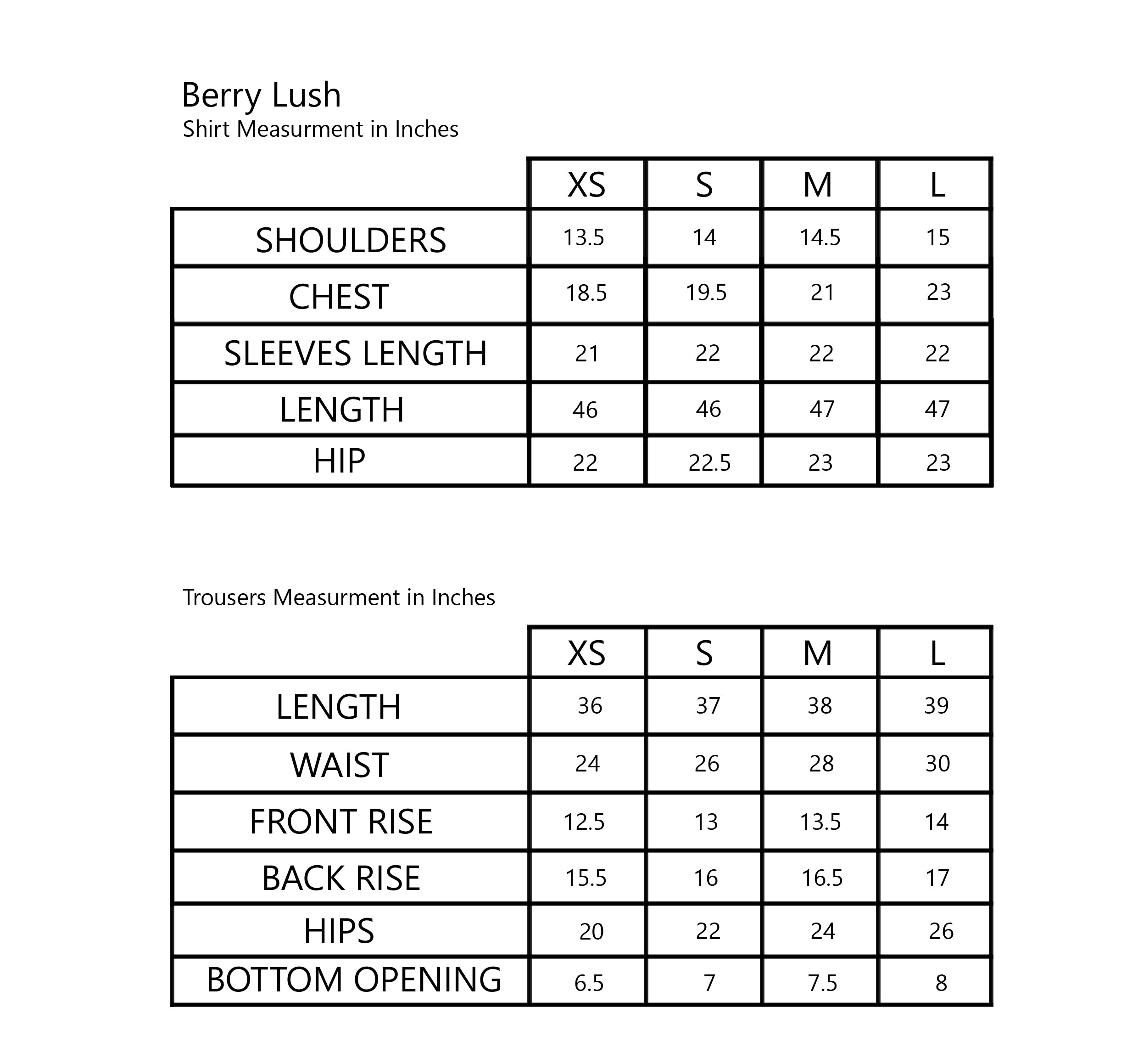 Size Chart
