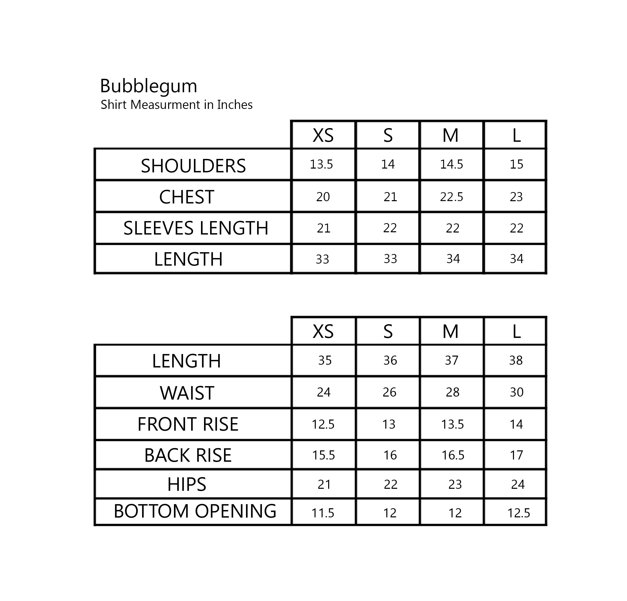 Size Chart