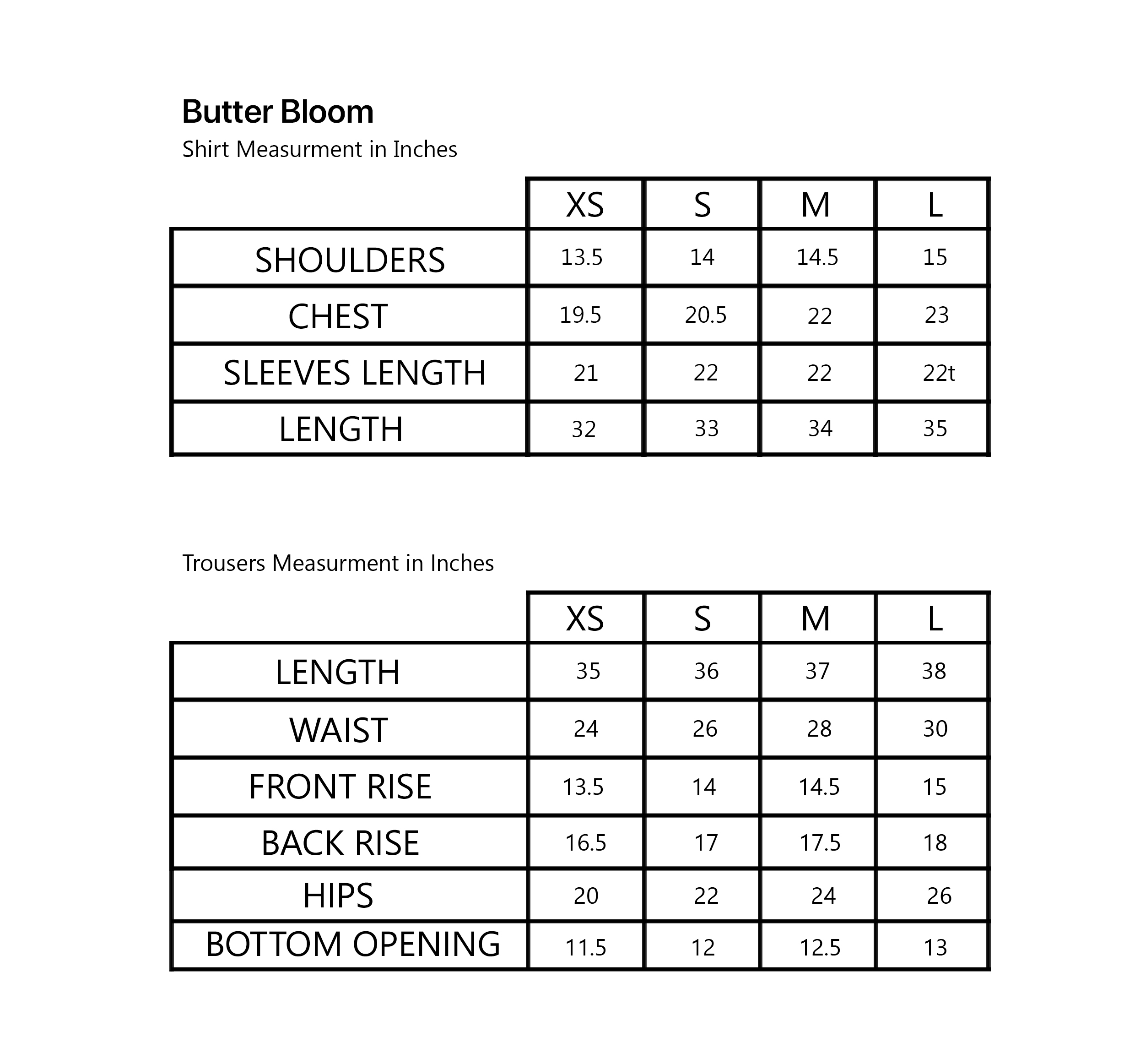 Size Chart