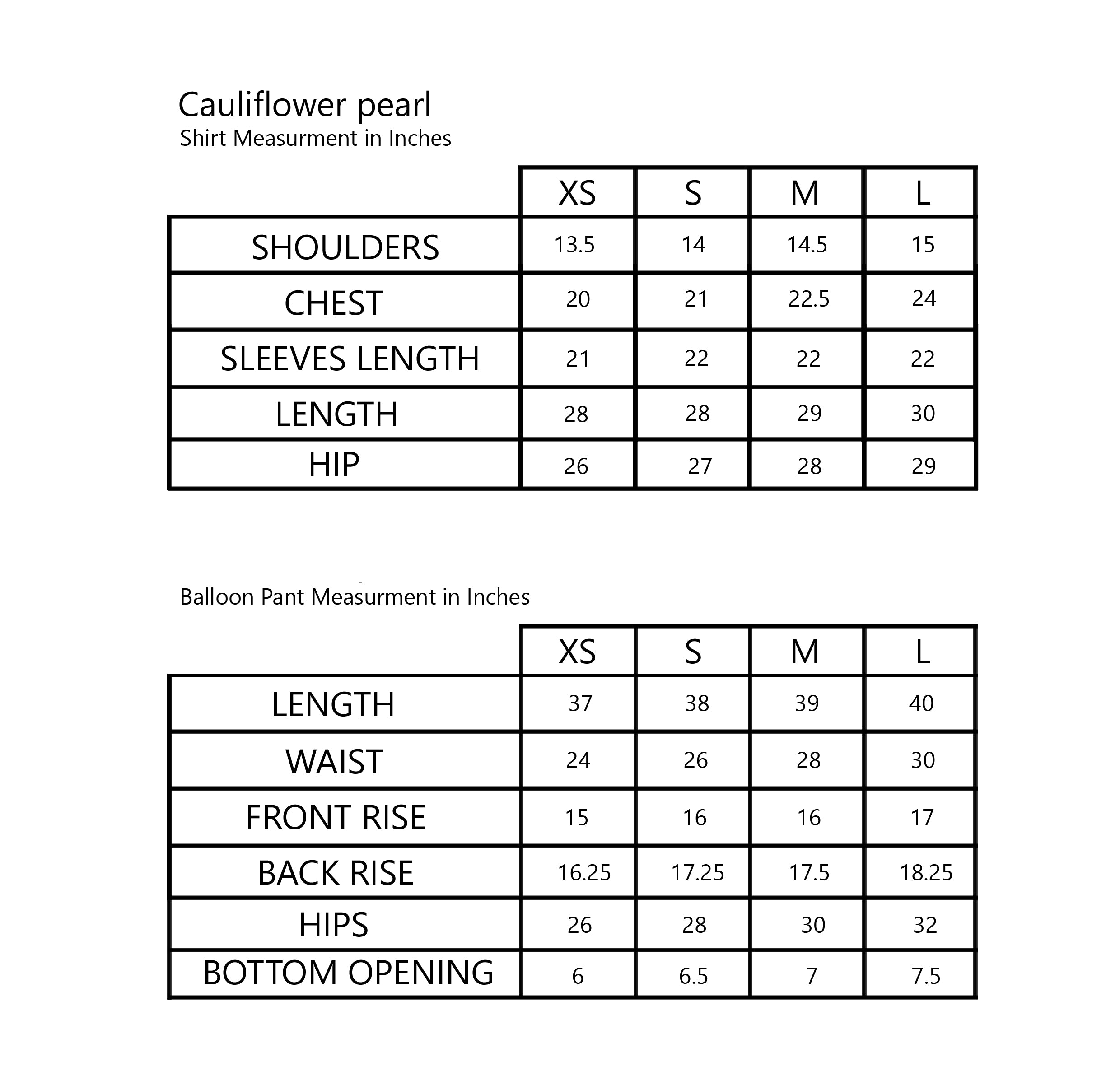 Size Chart