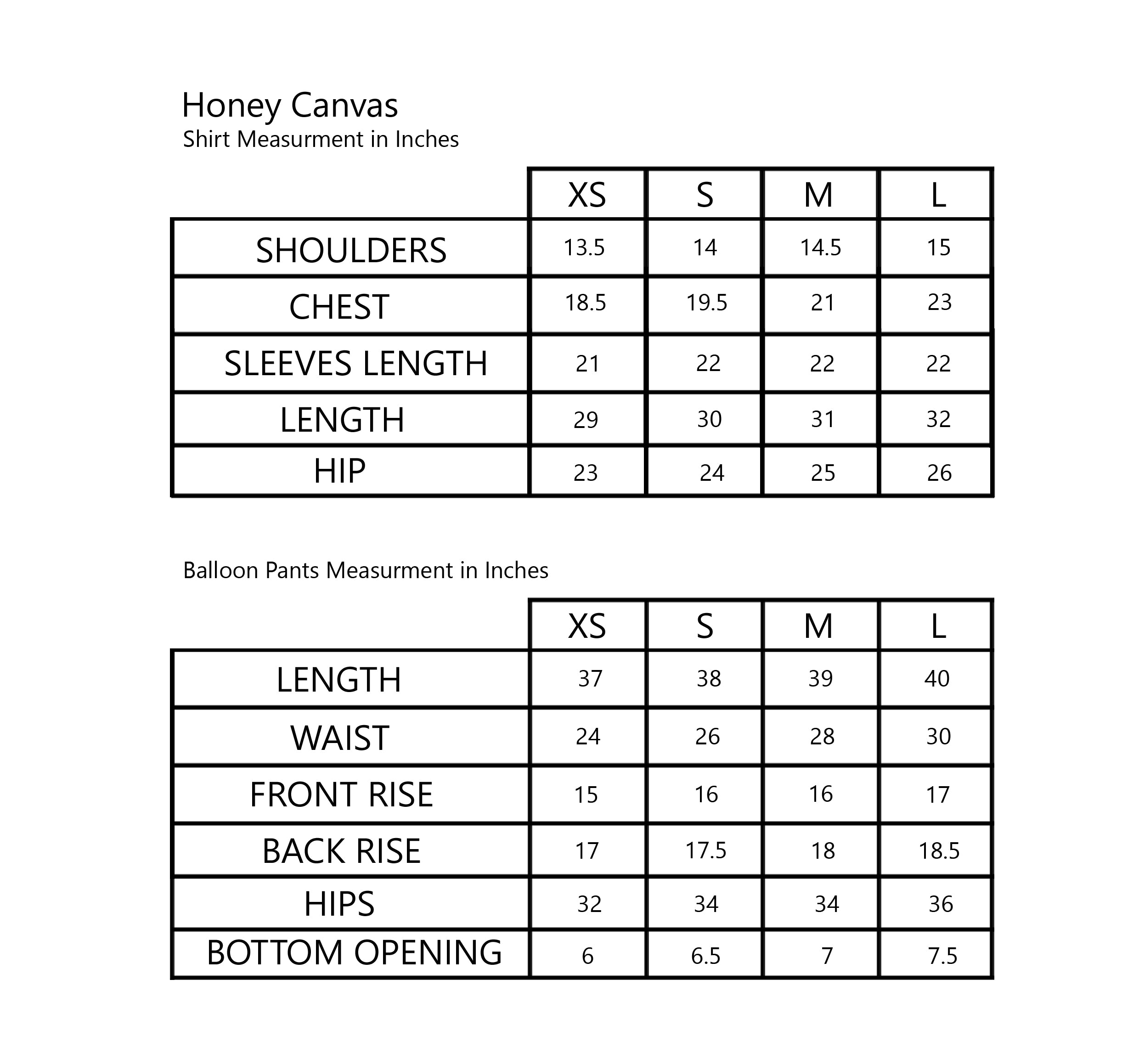 Size Chart