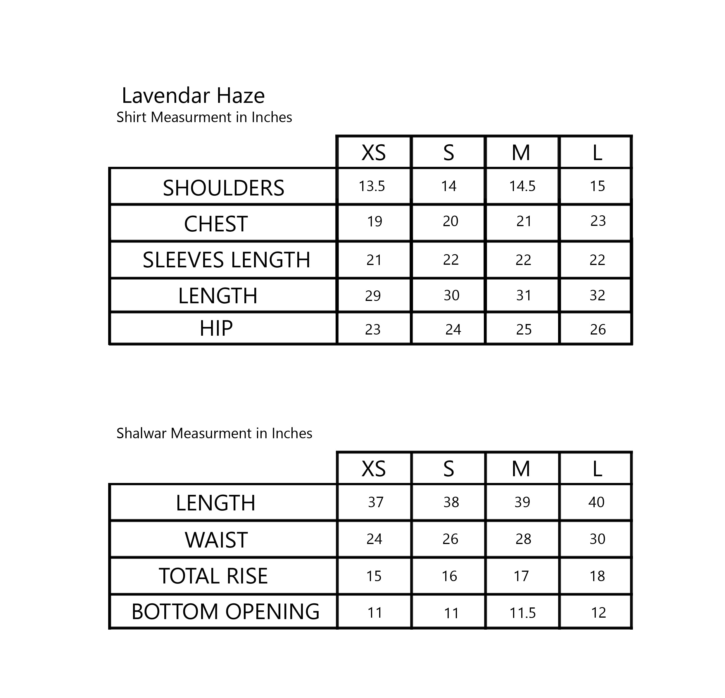 Size Chart