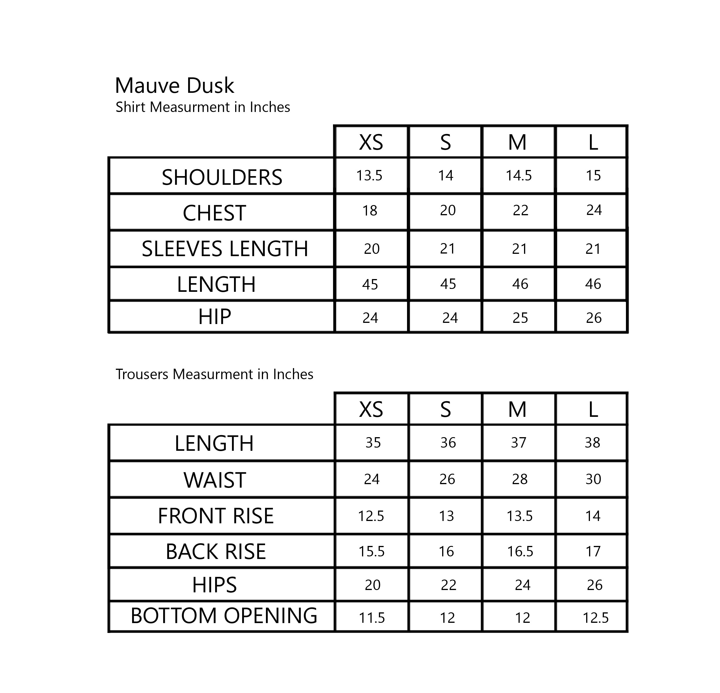 Size Chart