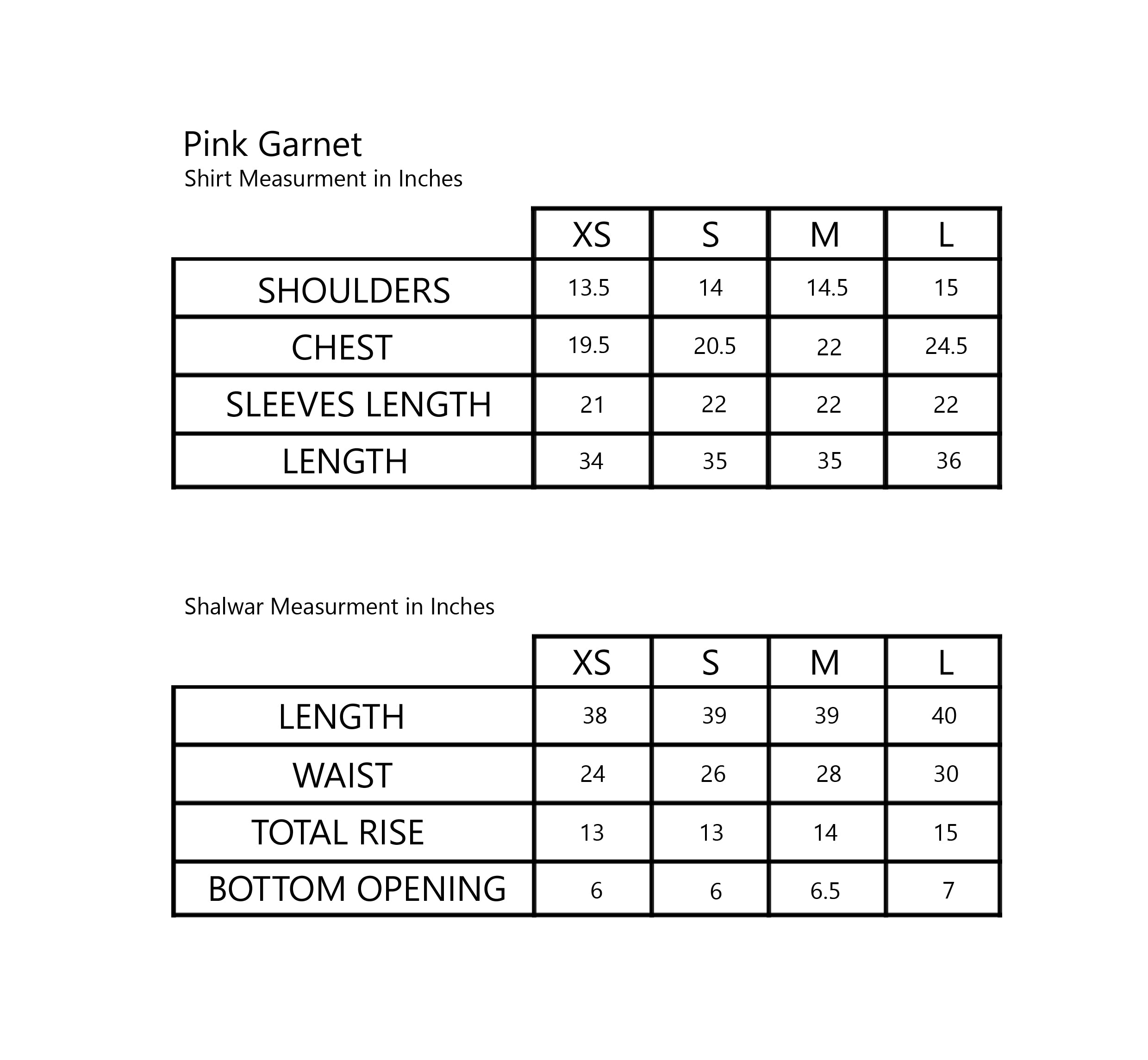 Size Chart