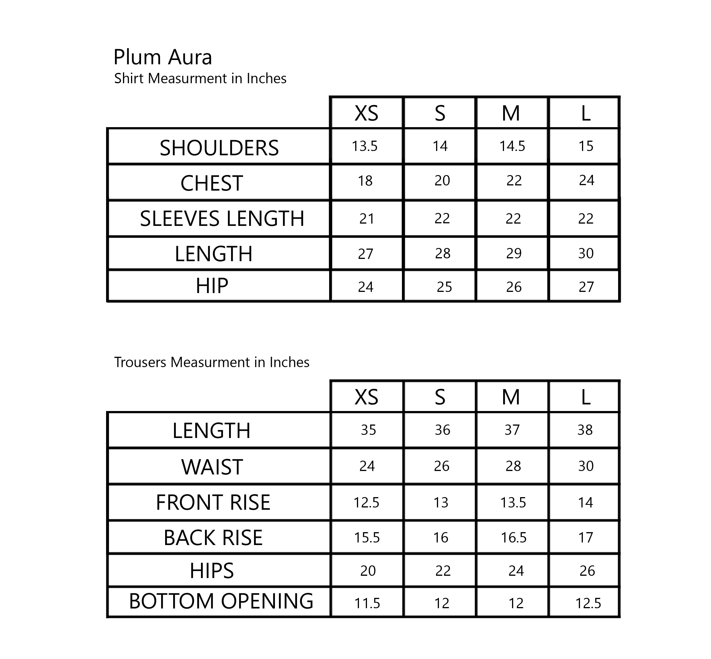 Size Chart