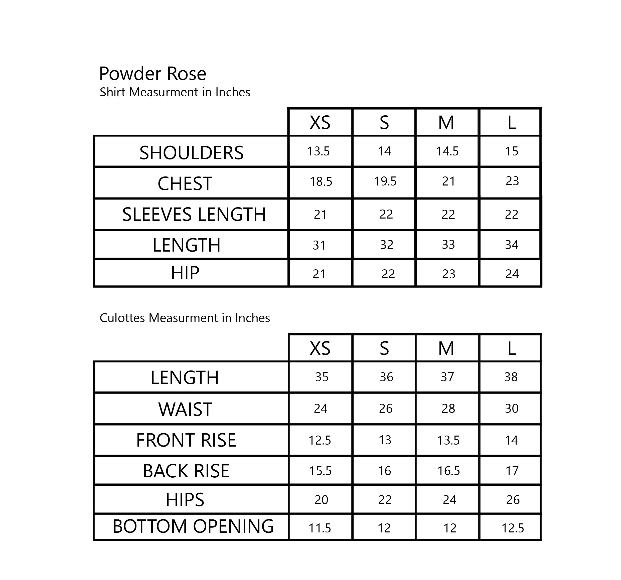 Size Chart
