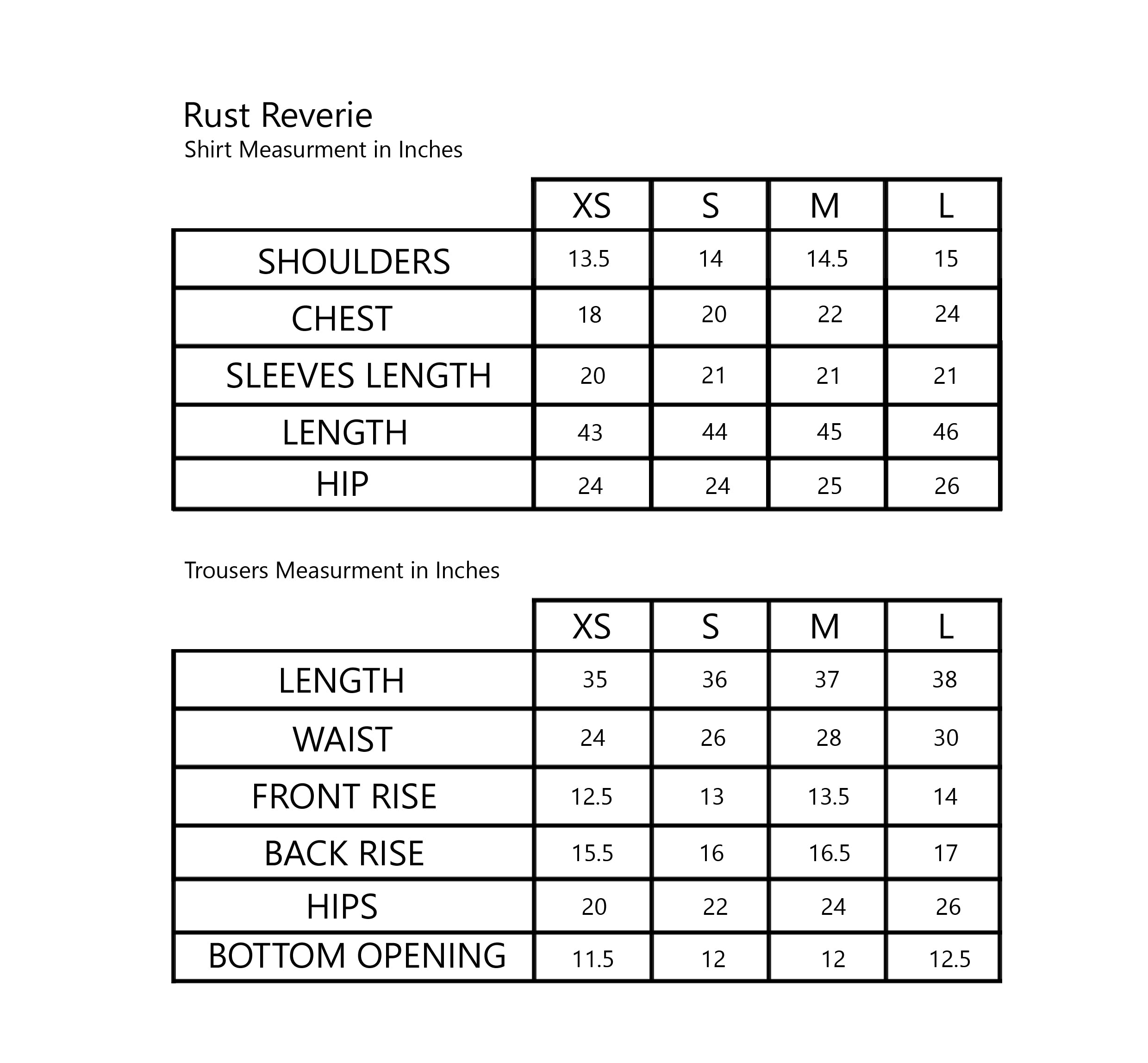 Size Chart